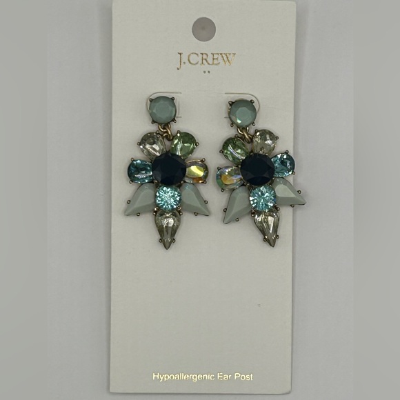 J. Crew Jewelry - J. Crew Blue and Green Crystal Earrings